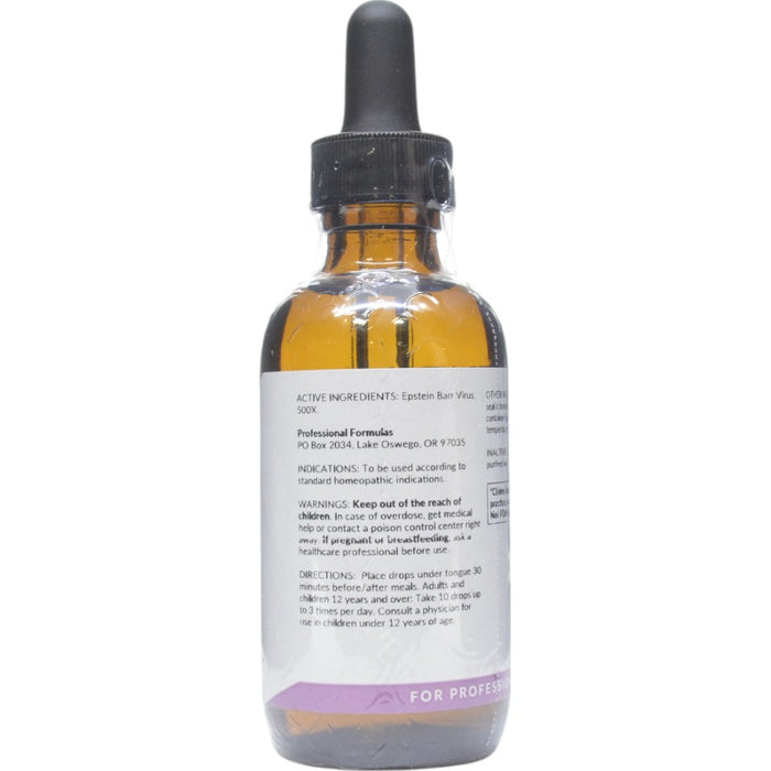 Professional Formulas Epstein Barr Virus 500X 2 oz active ingredients label
