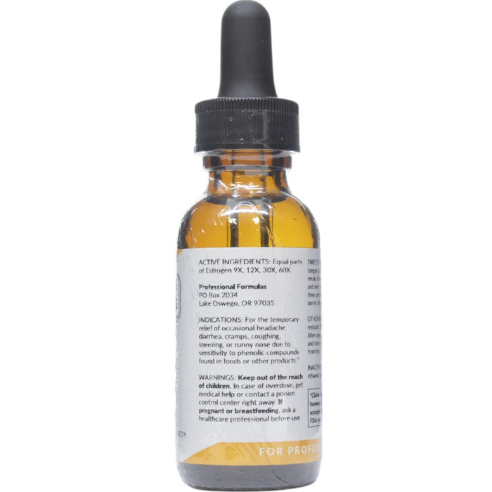 Professional Formulas Estrogen 1 oz active ingredients label