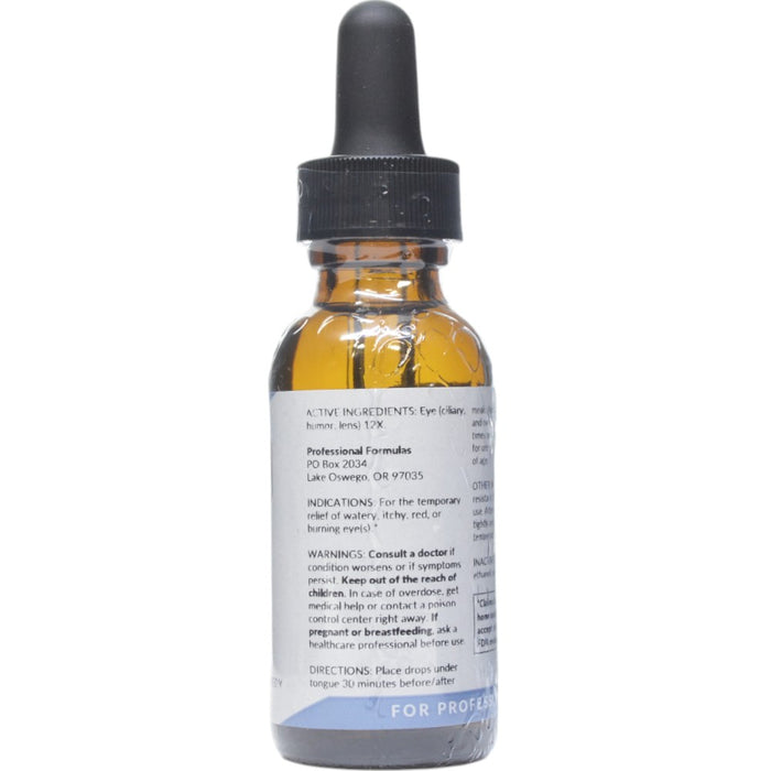 Professional Formulas Eye Drops 1 oz active ingredients label
