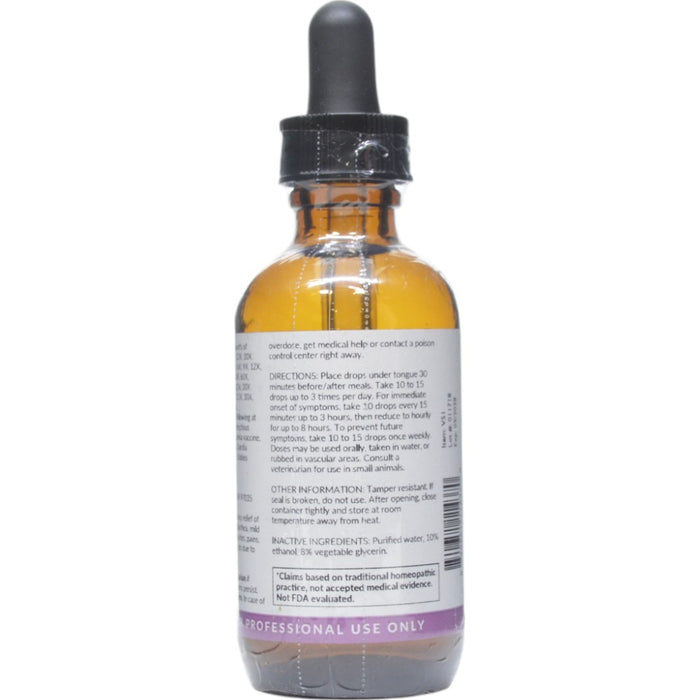 Professional Formulas Feline Immunization Drops 2 oz directions and inactive ingredients label