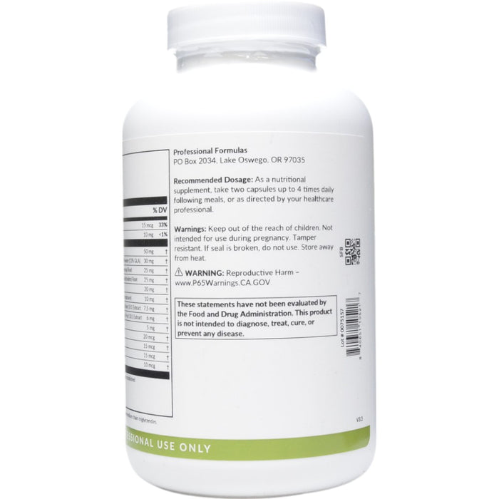 Professional Formulas Female Balance 180 capsules suggested use label