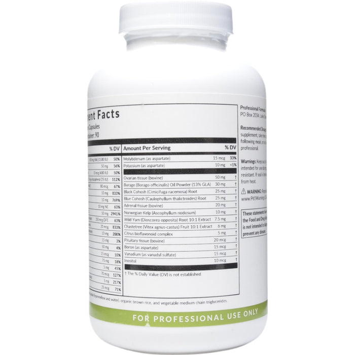 Professional Formulas Female Balance 180 capsules supplement facts label, continued