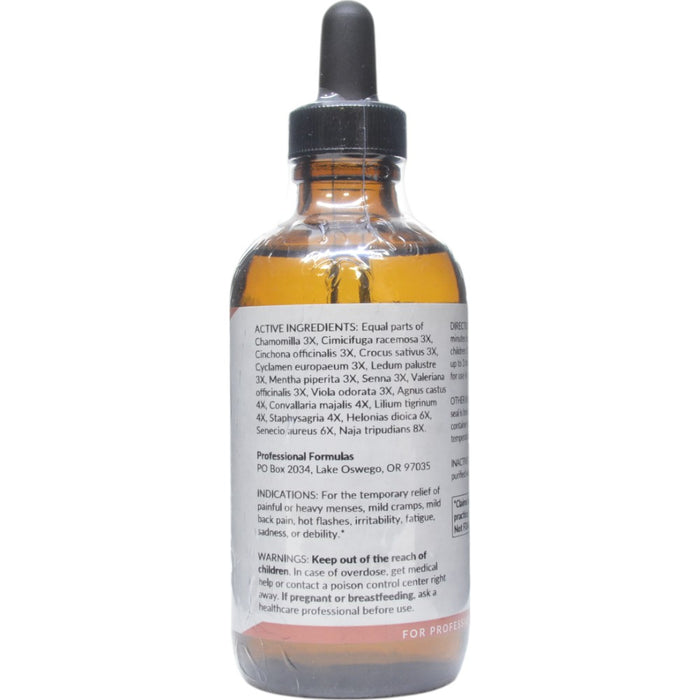 Professional Formulas Female Tonic 4 oz active ingredients label