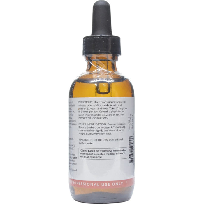Professional Formulas Fibrous Breast Drops 2 oz directions and inactive ingredients label