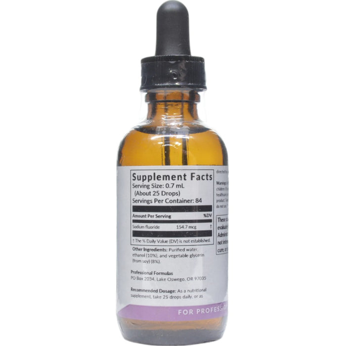 Professional Formulas Fluorine Oligo 2 oz supplement facts label