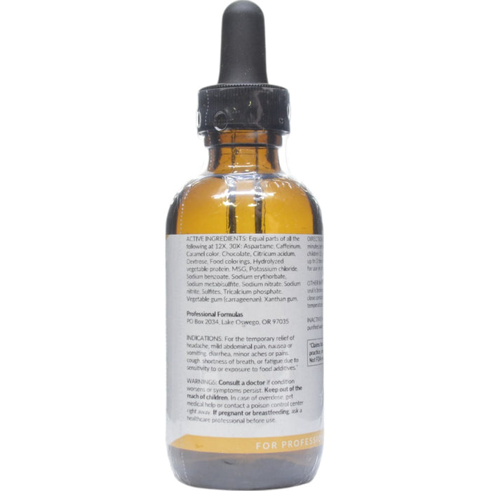 Professional Formulas Food Additive Detox 2 oz active ingredients label