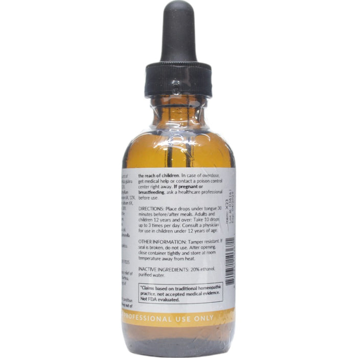 Professional Formulas Food Poisoning Detox 2 oz directions and inactive ingredients label
