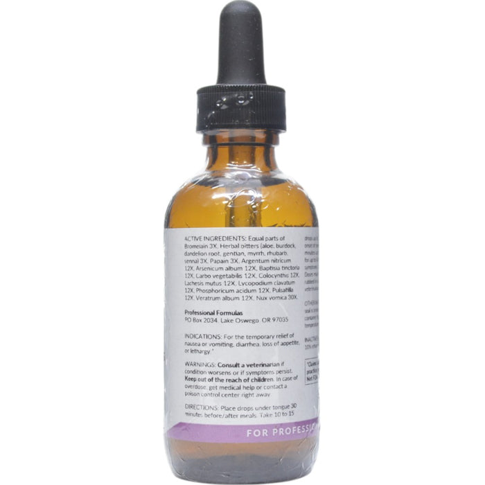 Professional Formulas Gastroenteritis Aid 2 oz active ingredients label