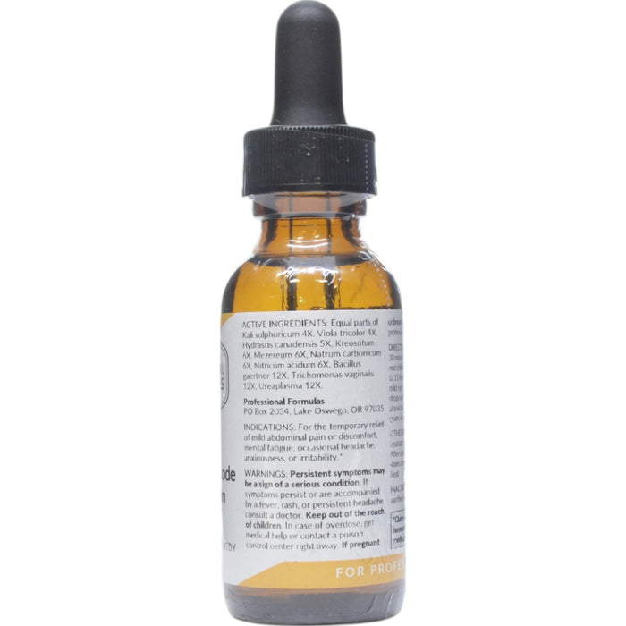 Professional Formulas Genital Nosode Combination 1 oz active ingredients label