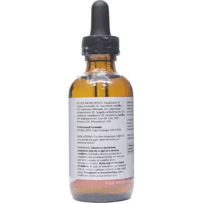 Professional Formulas Glaucoma Drops 2 oz active ingredients label