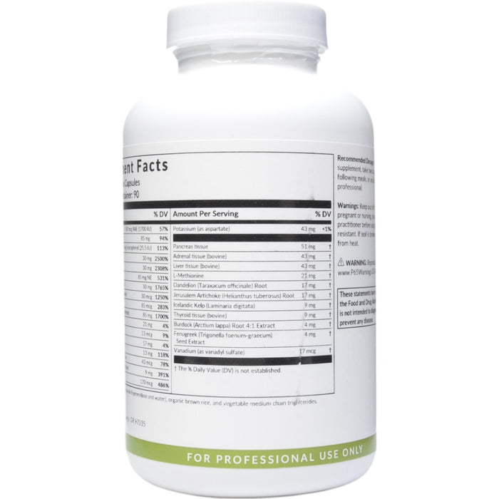 Professional Formulas Glucogen Complex 180 capsules supplement facts label, continued