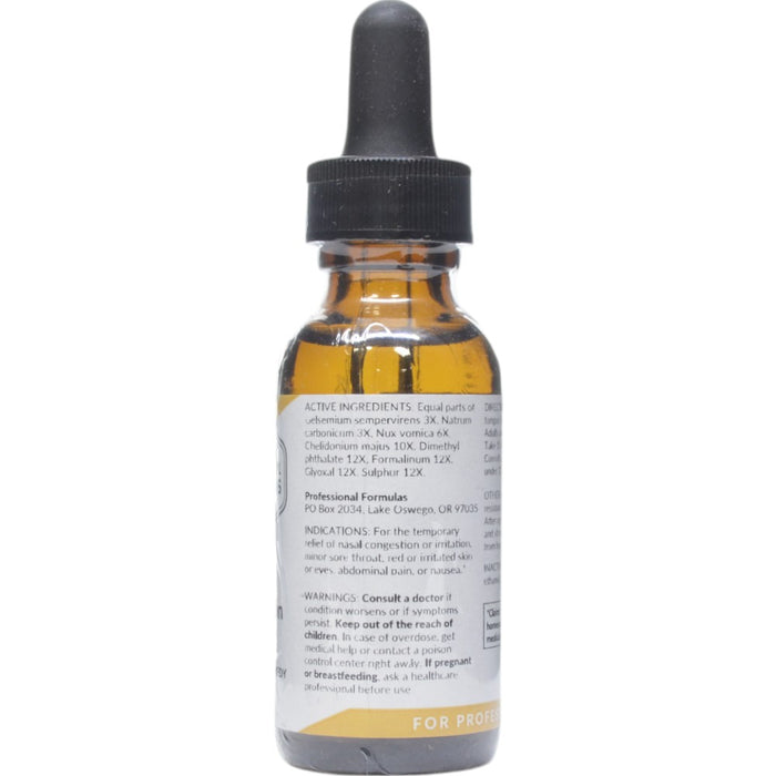 Professional Formulas Glyoxal Combination 1 oz active ingredients label