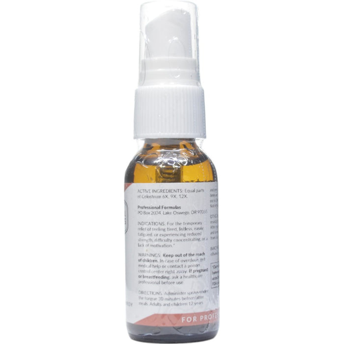 Professional Formulas Growth Hormone Spray 1 oz active ingredients label