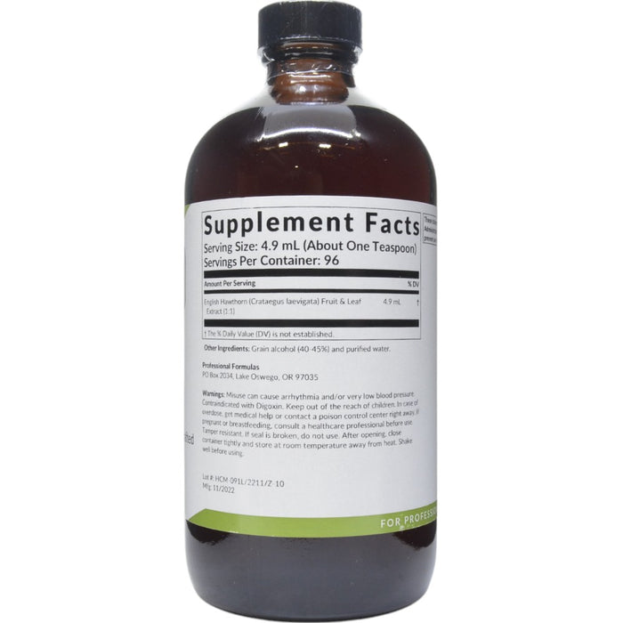 Professional Formulas Hawthorn Blend (Crataegus laevigata) 16 oz supplement facts label