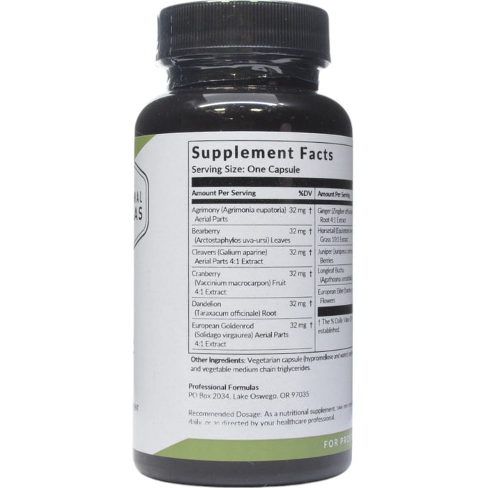 Professional Formulas Herbal Di-Retic 90 capsules supplement facts label