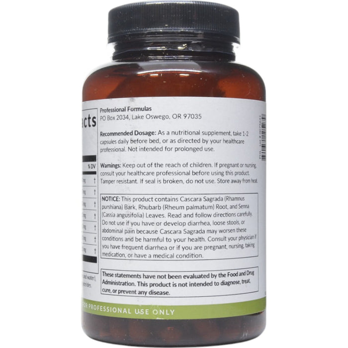 Professional Formulas Herbalax 90 capsules suggested use label