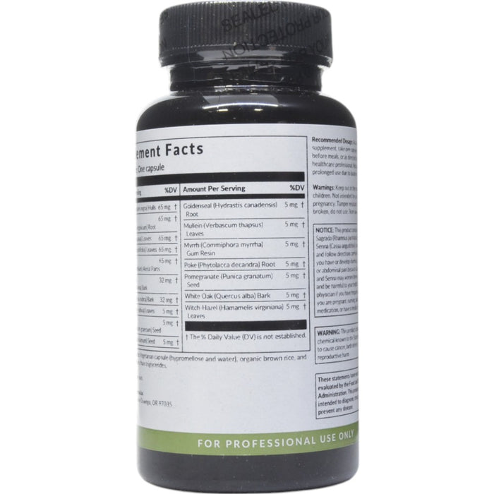 Professional Formulas Herbalfuge 90 capsules supplement facts label, continued