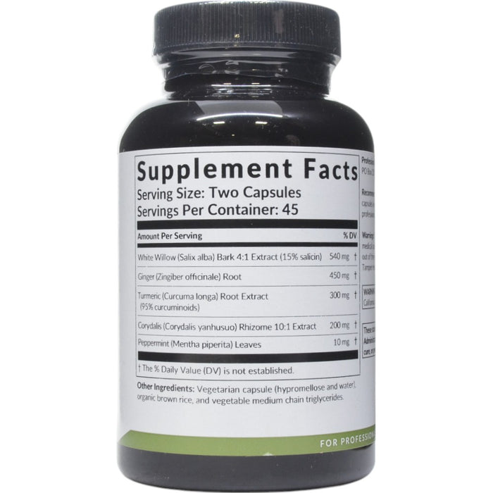 Professional Formulas Herbalgesic 90 capsules supplement facts label