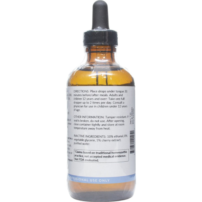 Professional Formulas High Energy Echinacea Liquescence 4 oz directions and inactive ingredients label