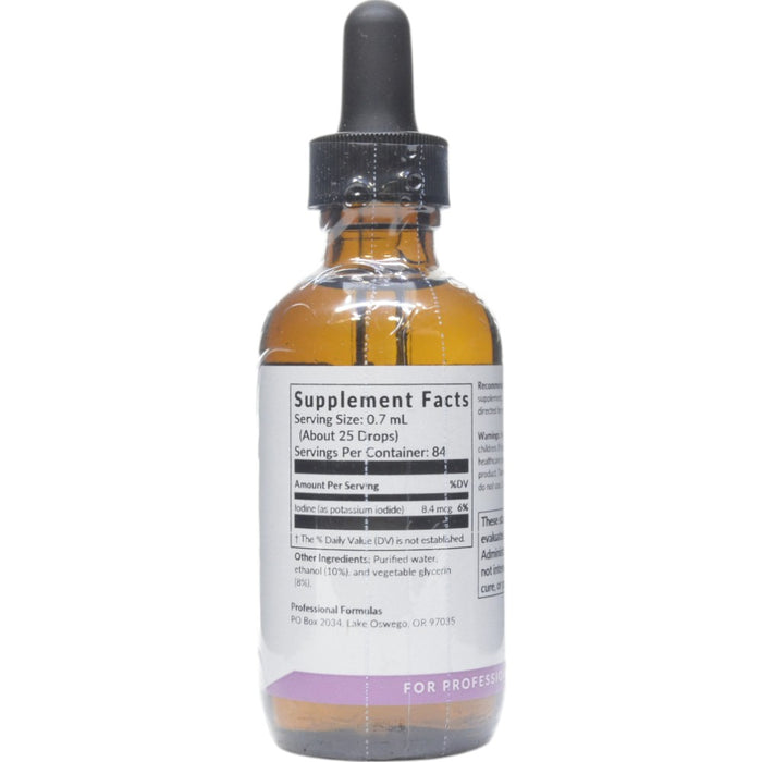 Professional Formulas Iodine Oligo 2 oz supplement facts label