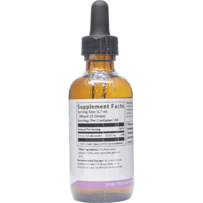 Professional Formulas Iron Oligo 2 oz supplement facts label