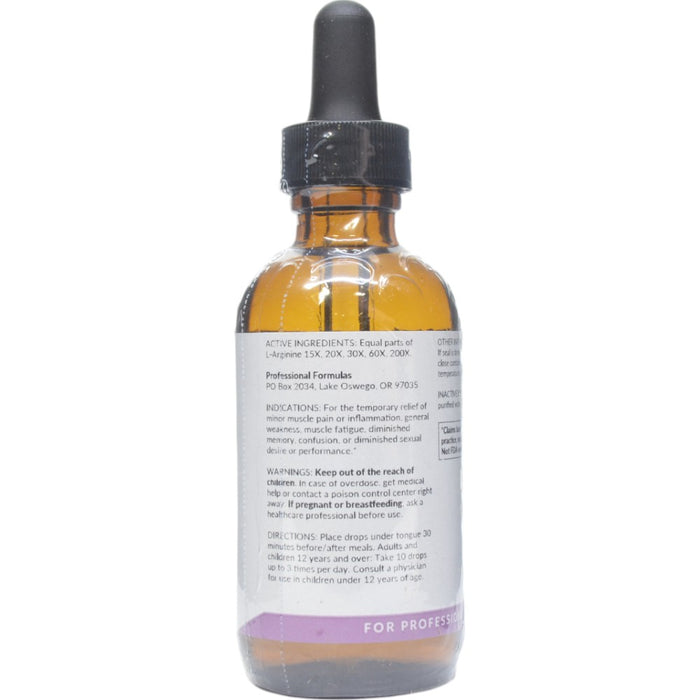 Professional Formulas L-Arginine High 2 oz active ingredients label