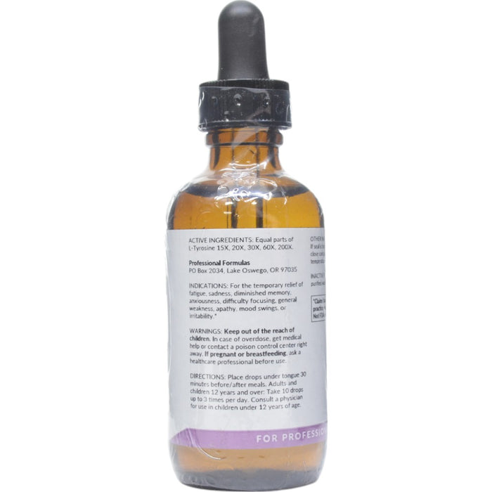 Professional Formulas L-Tyrosine High 2 oz active ingredients label