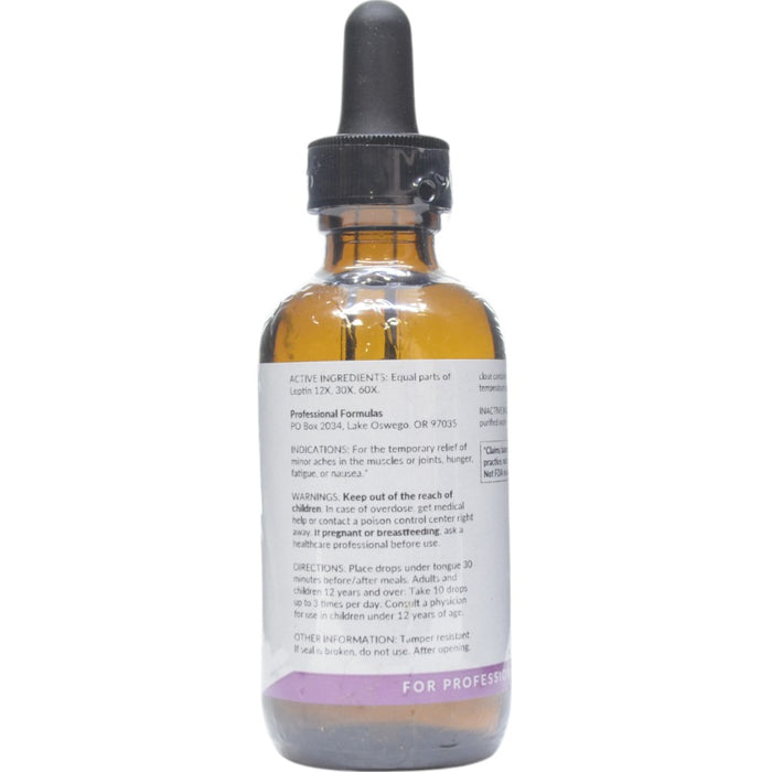 Professional Formulas Leptin 2 oz active ingredients label