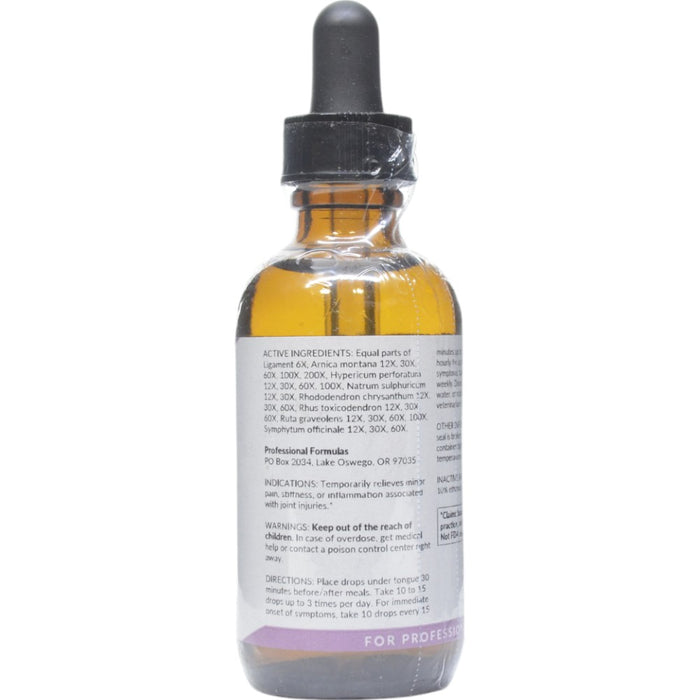 Professional Formulas Ligament Aid 2 oz active ingredients label