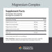 Professional Formulas Magnesium Complex 90 capsules supplement facts label