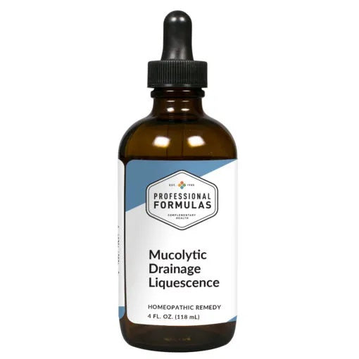 Professional Formulas Mucolytic Drainage Liquescence, 4 oz, front of bottle