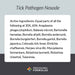 Professional Formulas Tick Pathogen Nosode 2 oz active ingredients information card