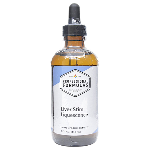 Bottle of Professional Formula's Liver Stim Liquescence supplement on a white background