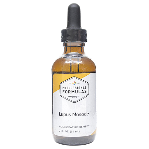Bottle of Professional Formula's Lupus Nosode supplement on a white background