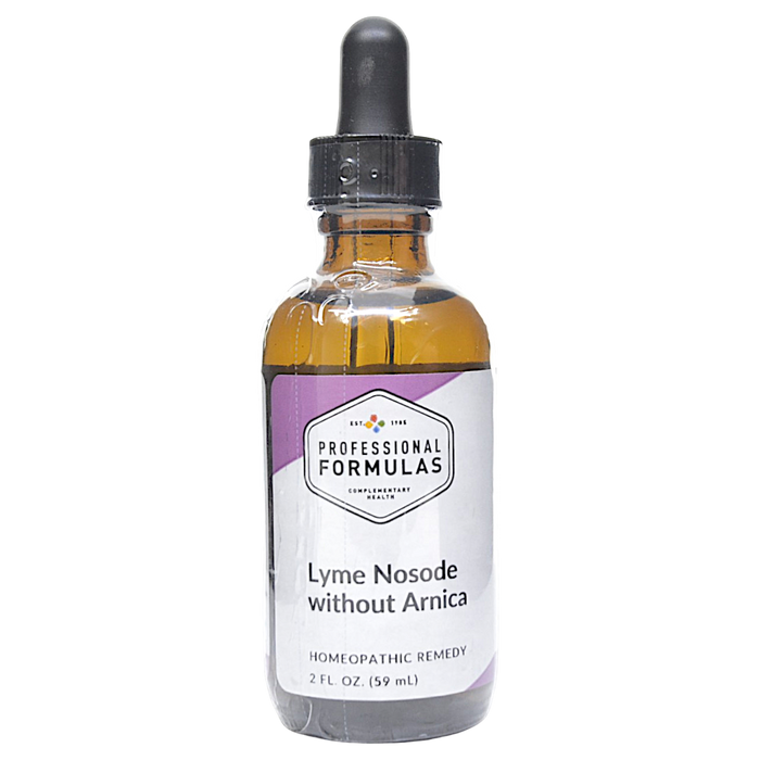 Bottle of Professional Formula's Lyme Nosode without Arnica supplement on a white background
