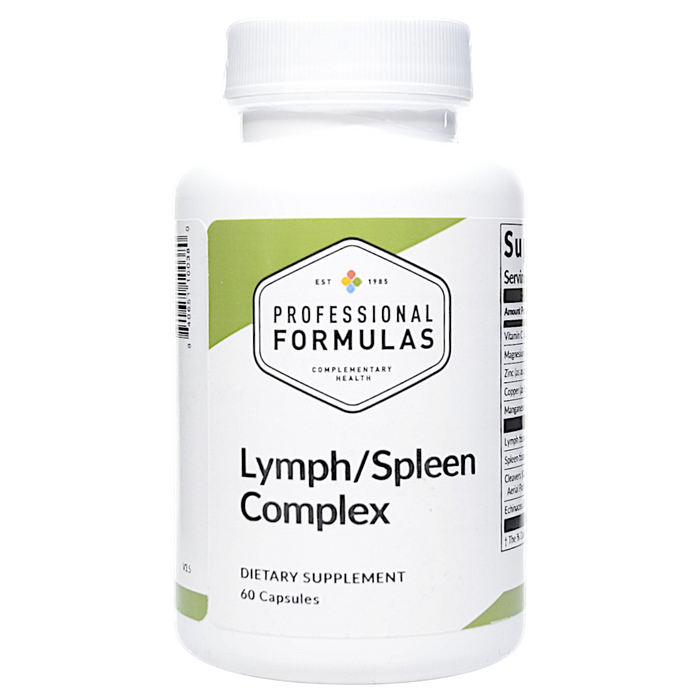 Bottle of Professional Formulas' Lymph/Spleen Complex supplement on a white background
