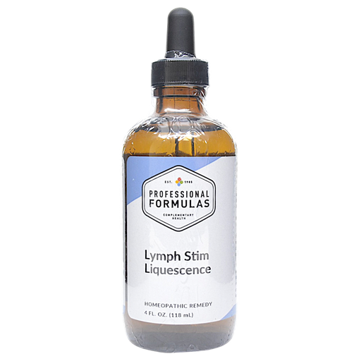 Bottle of Professional Formula's Lymph Stim Liquescence supplement on a white background