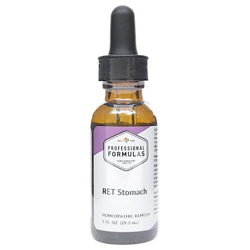 Bottle of Professional Formulas' RET Stomach supplement on a white background