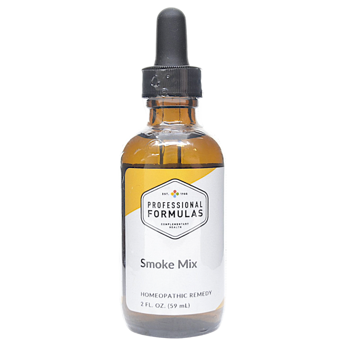 Bottle of Professional Formula's Smoke Mix Allersode supplement on a white background