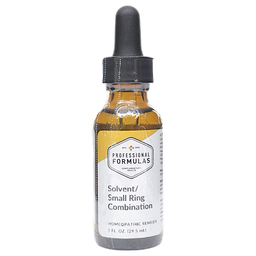 Bottle of Professional Formulas' Solvent/Small Ring Combination supplement on a white background