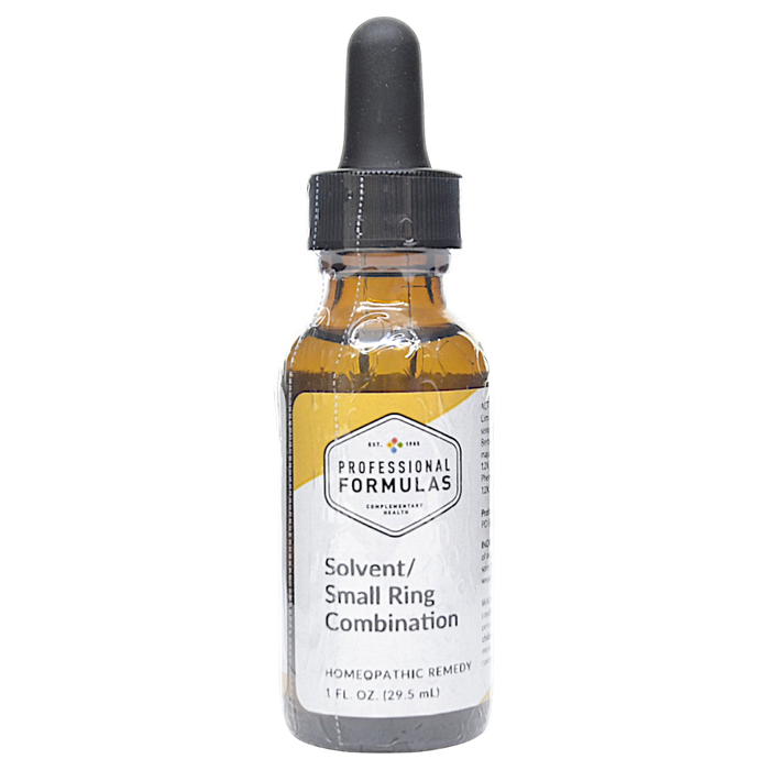 Bottle of Professional Formulas' Solvent/Small Ring Combination supplement on a white background