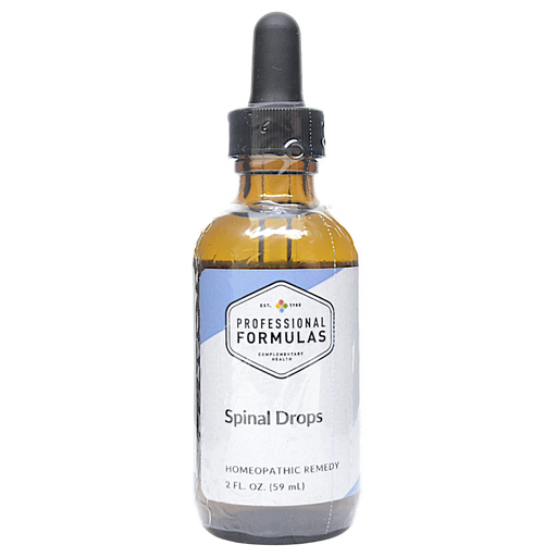 Bottle of Professional Formulas' Spinal Drops supplement on a white background