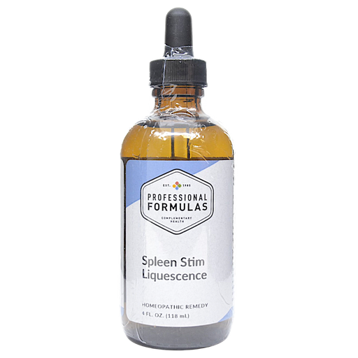 Bottle of Professional Formula's Spleen Stim Liquescence supplement on a white background