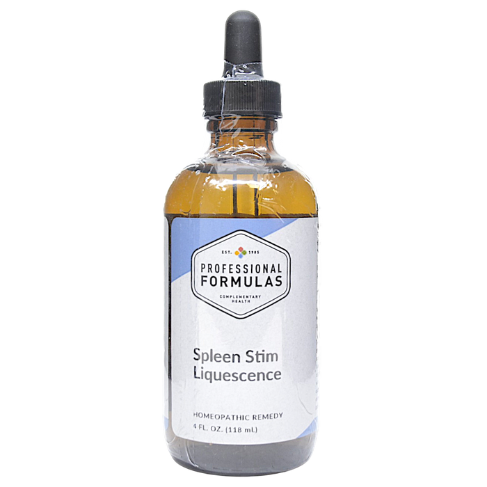 Bottle of Professional Formula's Spleen Stim Liquescence supplement on a white background