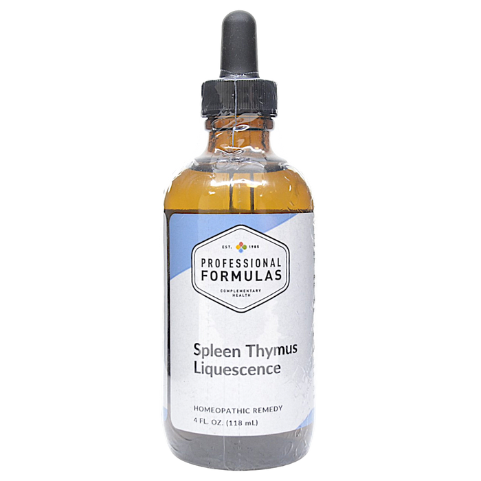 Bottle of Professional Formula's Spleen Thymus Liquescence supplement on a white background