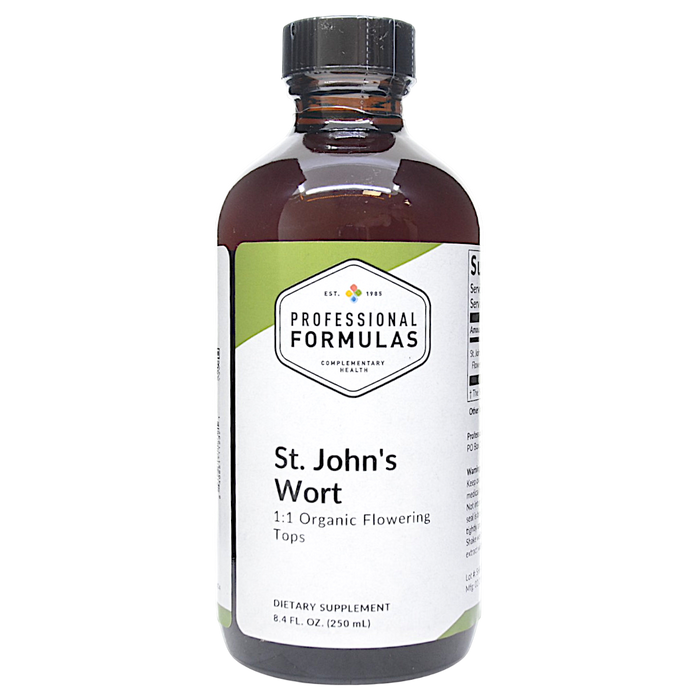 Bottle of Professional Formula's St. Johns Wort- Hypericum supplement on a white background