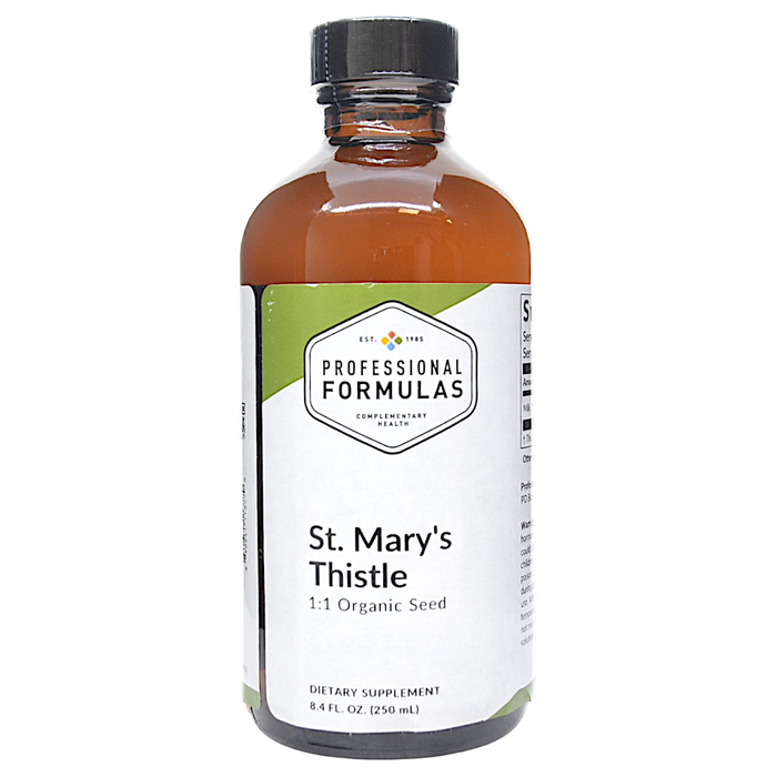 Bottle of Professional Formula's St. Mary Thistle-Silybum supplement on a white background