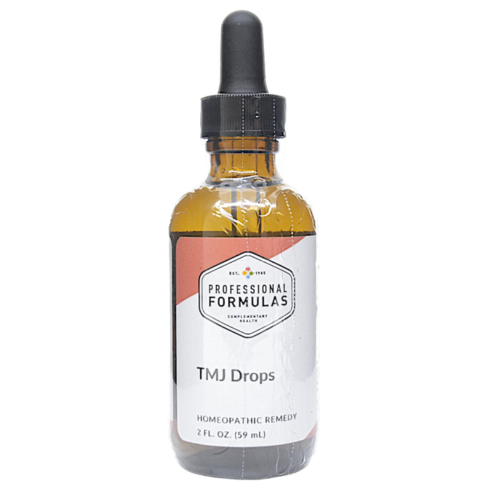 Bottle of Professional Formula's TMJ Drops supplement on a white background