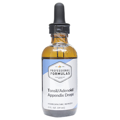 Bottle of Professional Formula's Tonsil/Adenoid/Appendix Drops supplement on a white background