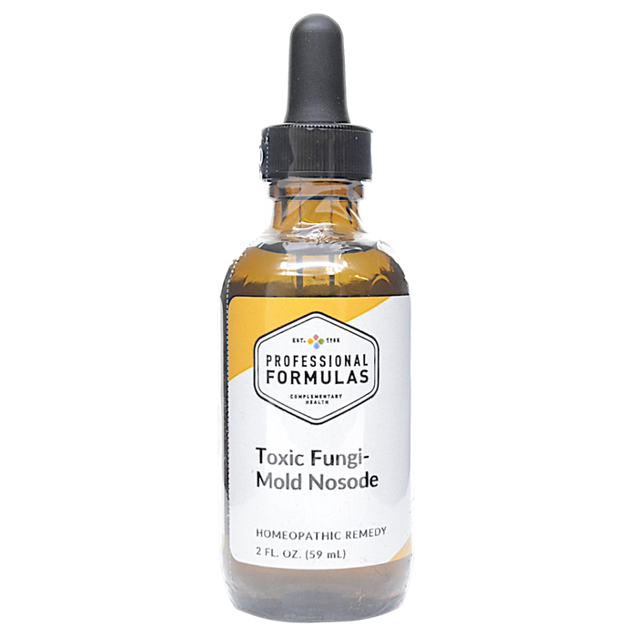 Bottle of Professional Formula's Toxic Fungi-Mold Nosode supplement on a white background